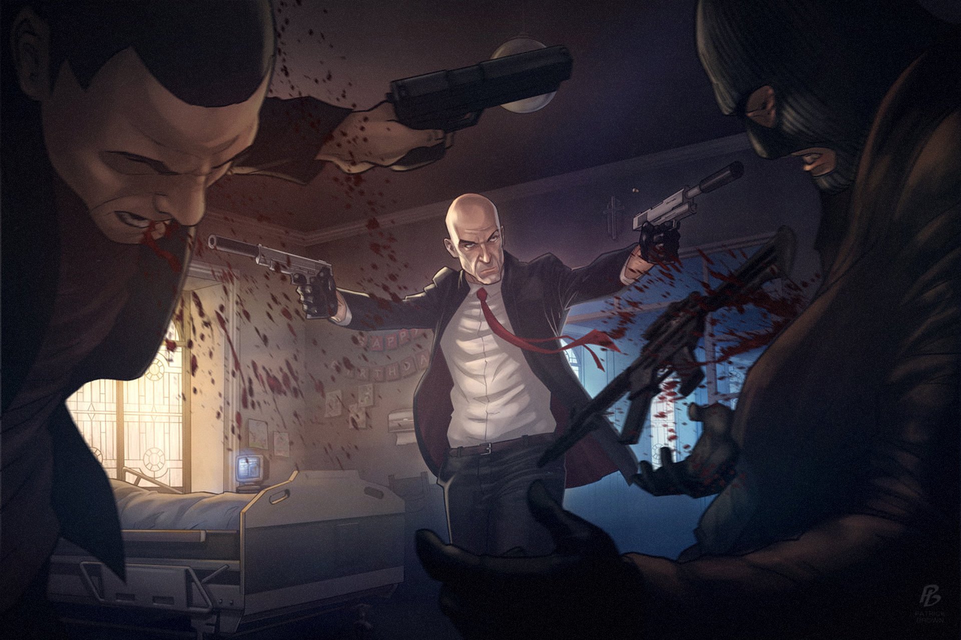 hitman absolution zabójca zabójca broń pistolety agent 47 patrick brown
