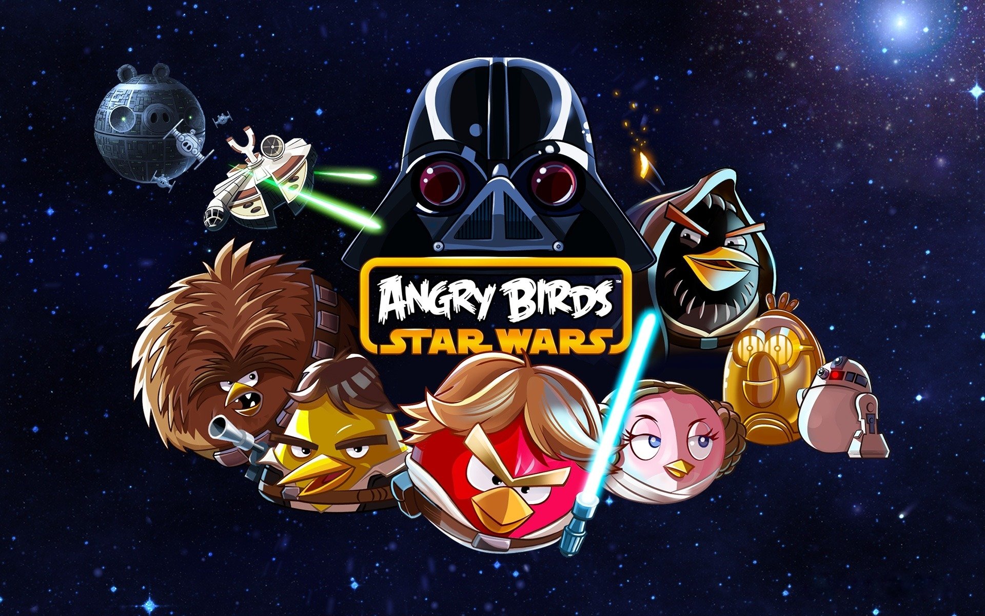 guerre stellari angry birds angry birds darth vader luke skywalker obi-wan kenobi han solo chewbacca droidi morte nera il falco dei mille anni