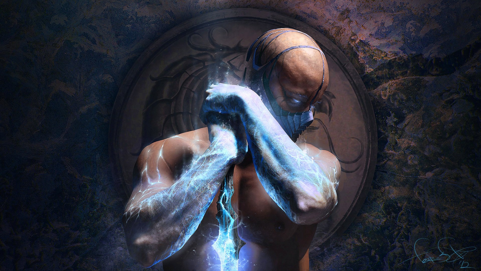 ub-zero mortal kombat мужчина трещины маска оружие