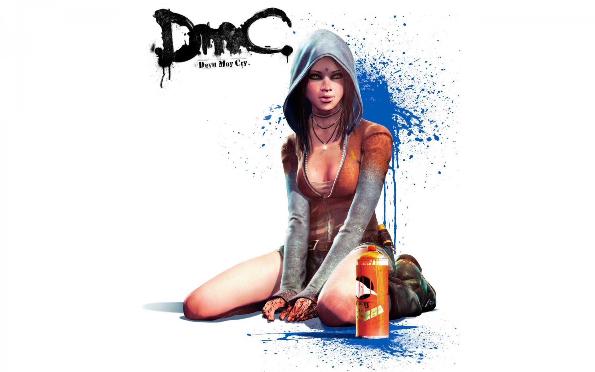 dmc devil may cry 5 kat kat capuche bombe aérosol peinture fille tatouage