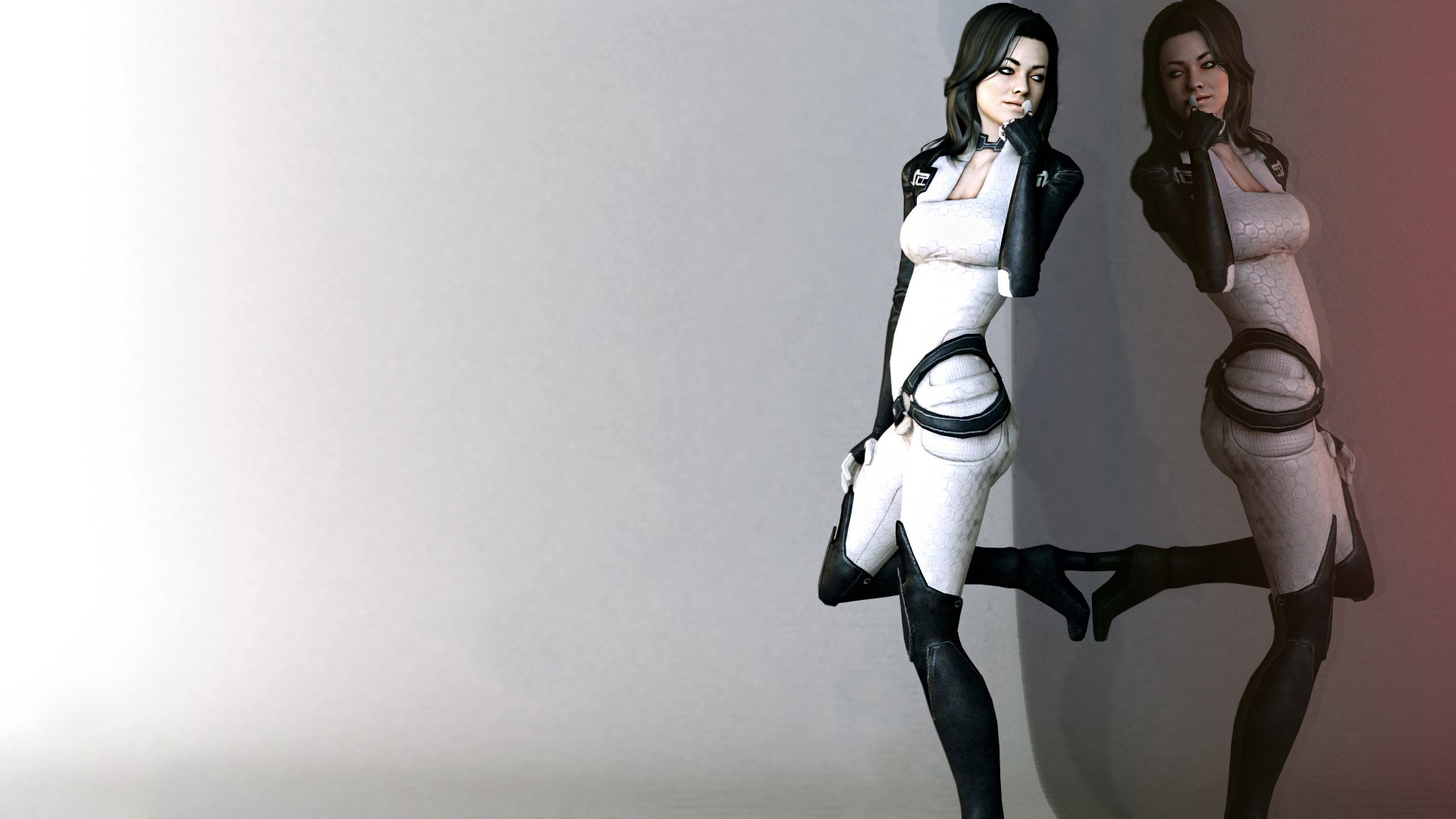 fan art mass effect miranda lawson miranda riflessione minimalismo cerbero