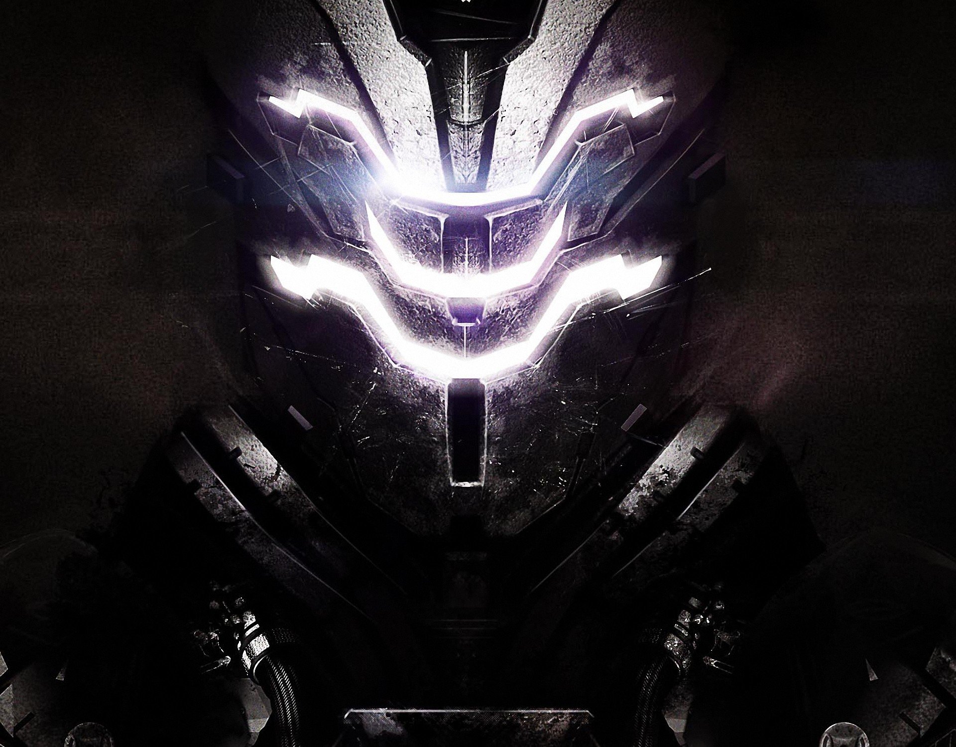 arte dead space casco luce metallo