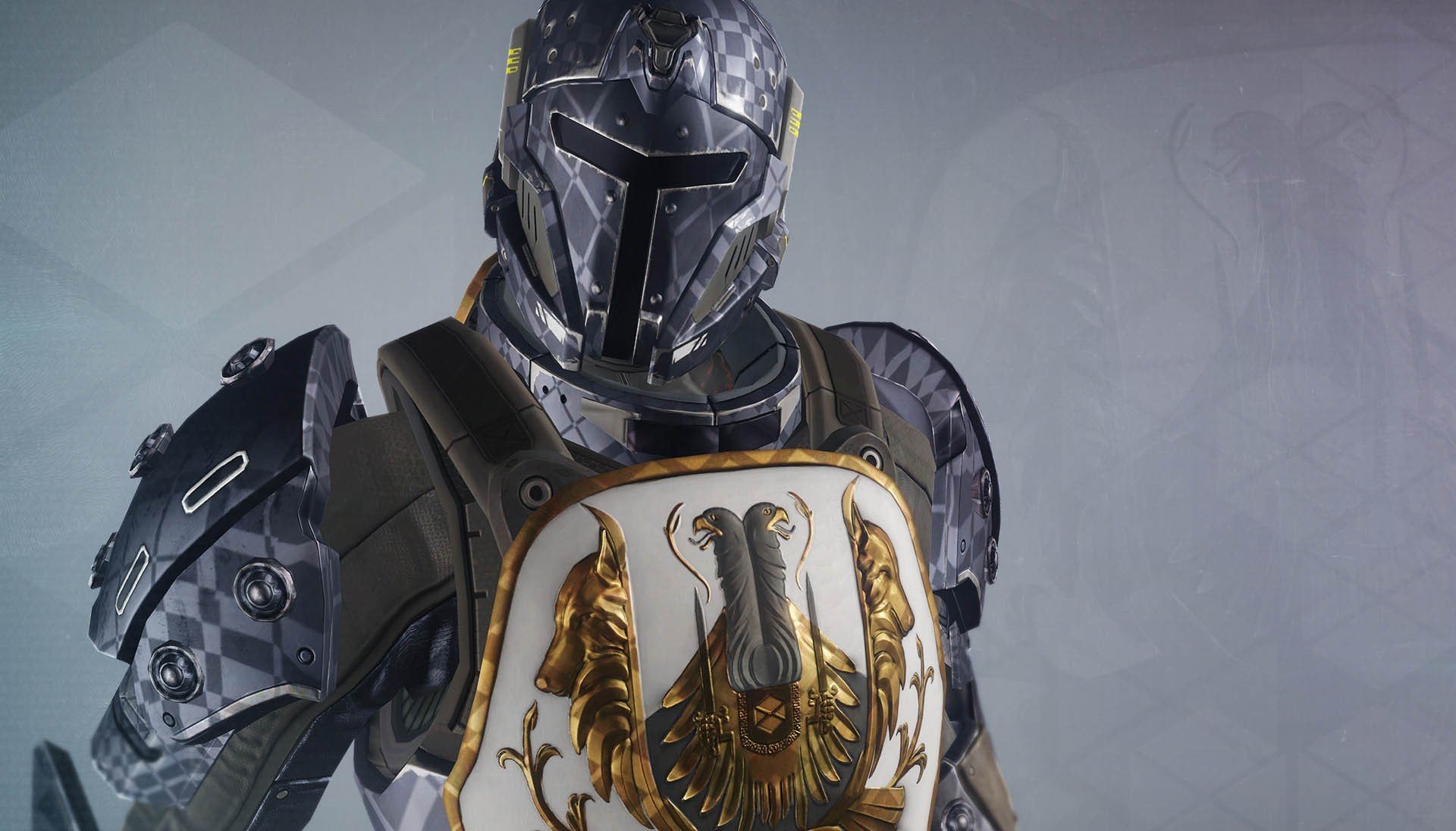 art destiny warrior armour coat of arms helmet background