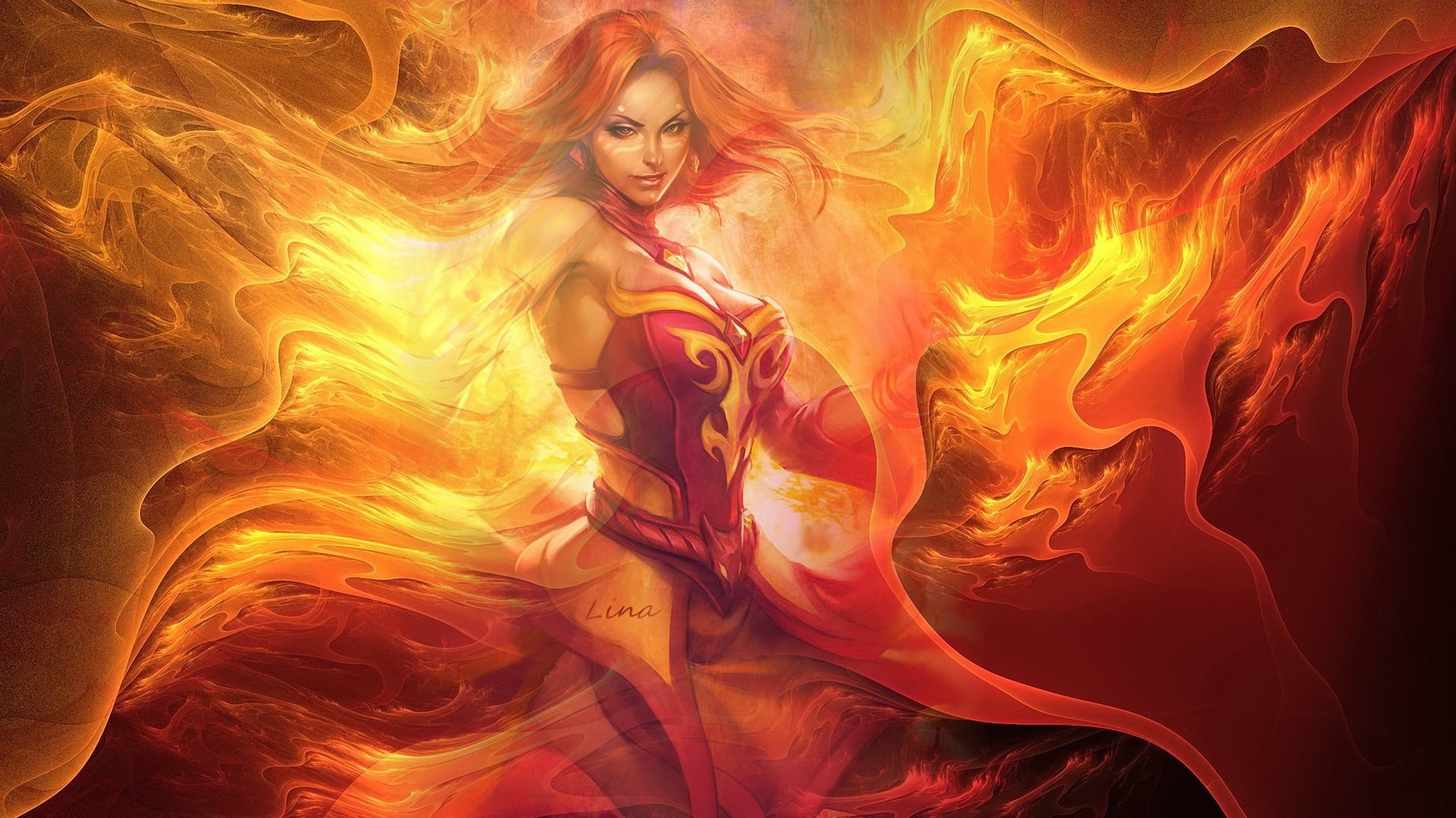 protección de los antiguos dota lina inversa chica llama decoración magia