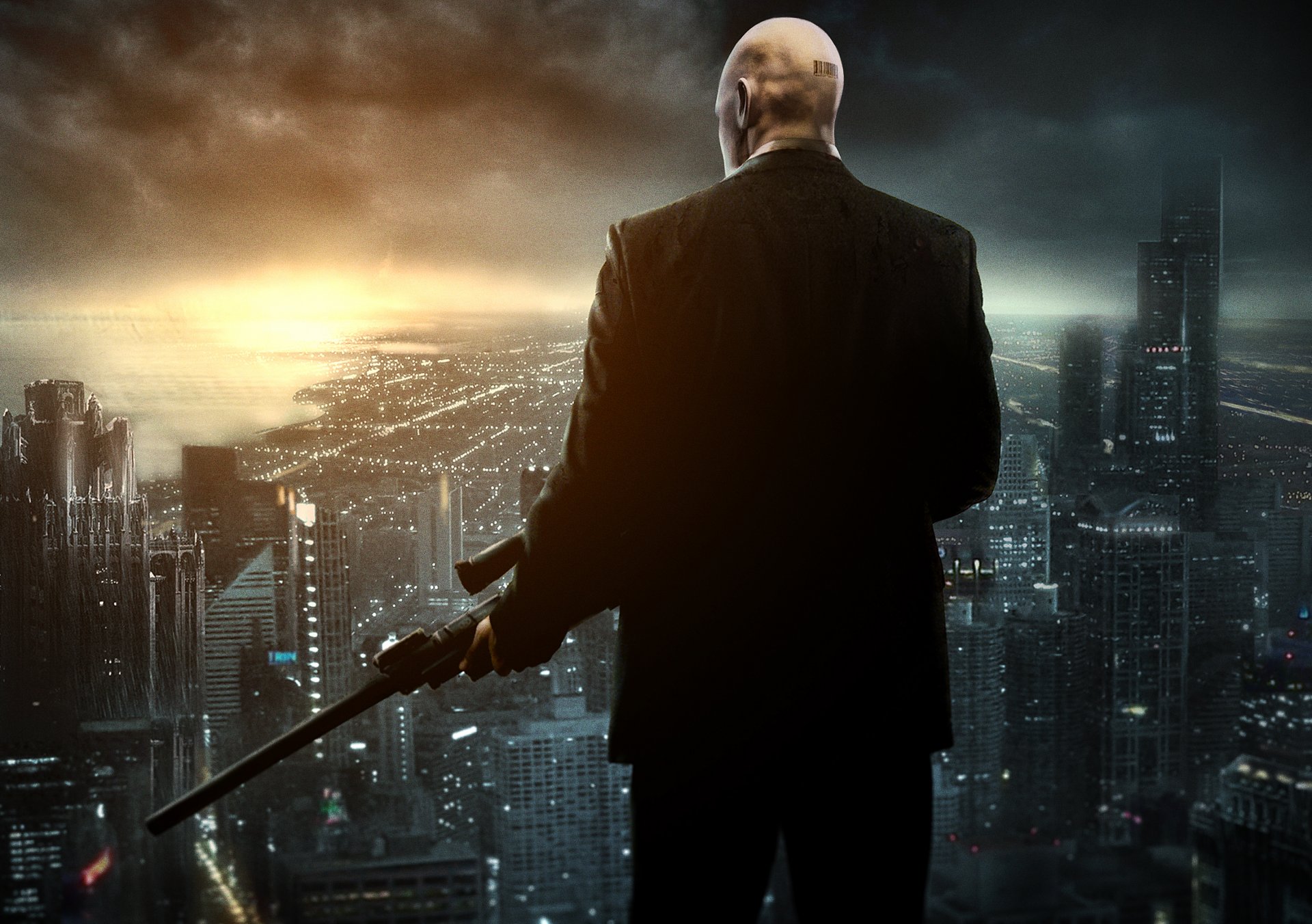 hitman absolution hitman sniper challenge tueur à gages agent 47 quarante-septième chauve arme fusil de sniper maison ville métropole veste code à barres