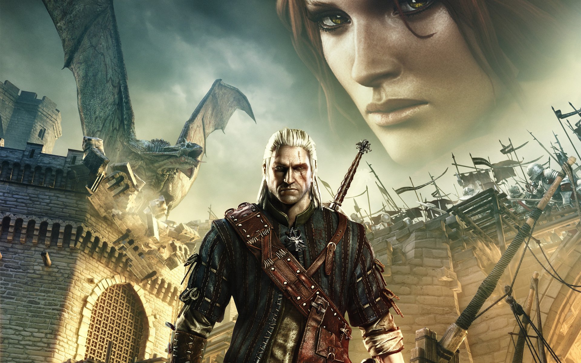 the witcher 2: killers of kings the witcher 2: killers of kings the witcher geralt di rivia triss merigold drago fuoco spada castello cicatrice vista medaglione geralt di rivia macellaio di blaviken gwynbleidd lupo bianco calvo