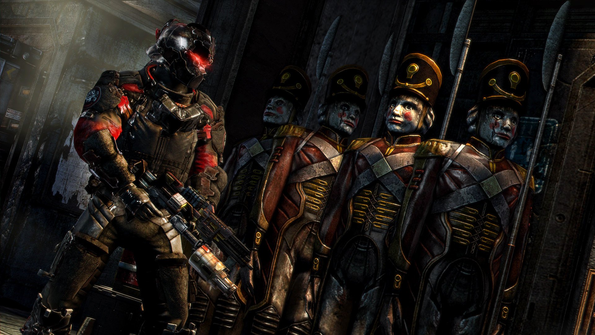 dead space 3 john carver waffen rüstungen zinnsoldaten