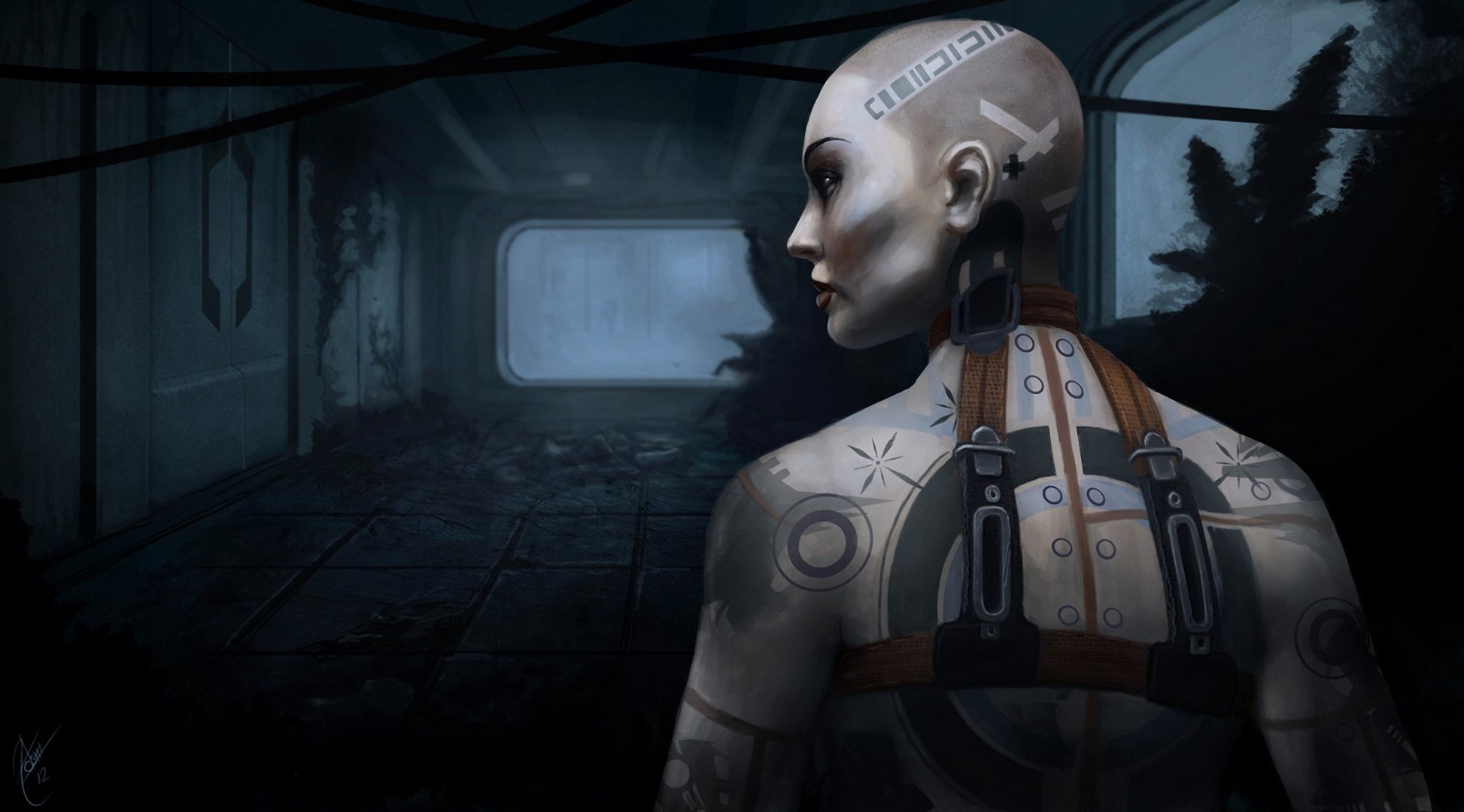 mass effect 2 jack nest art girl tattoo tattoo