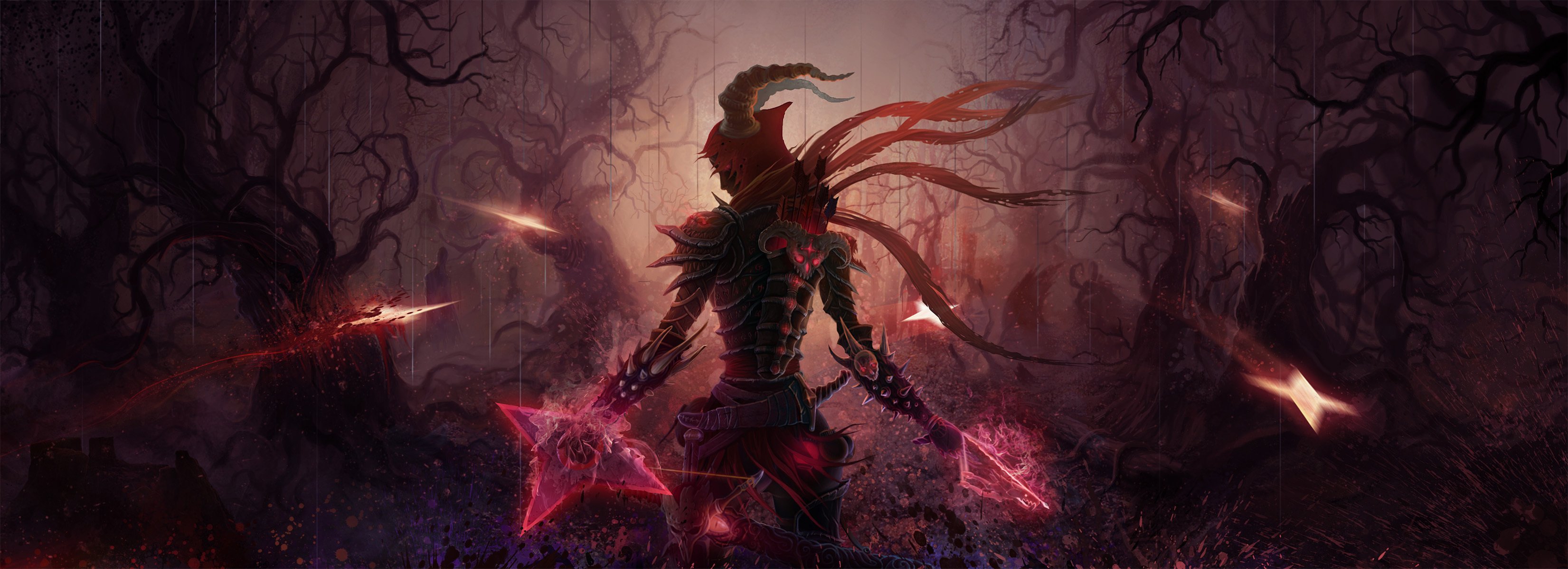 diablo 3 kunst kotnonekot jäger dämonenjäger rüstung waffe köcher pfeile schwert armbrust wald nacht dämonen