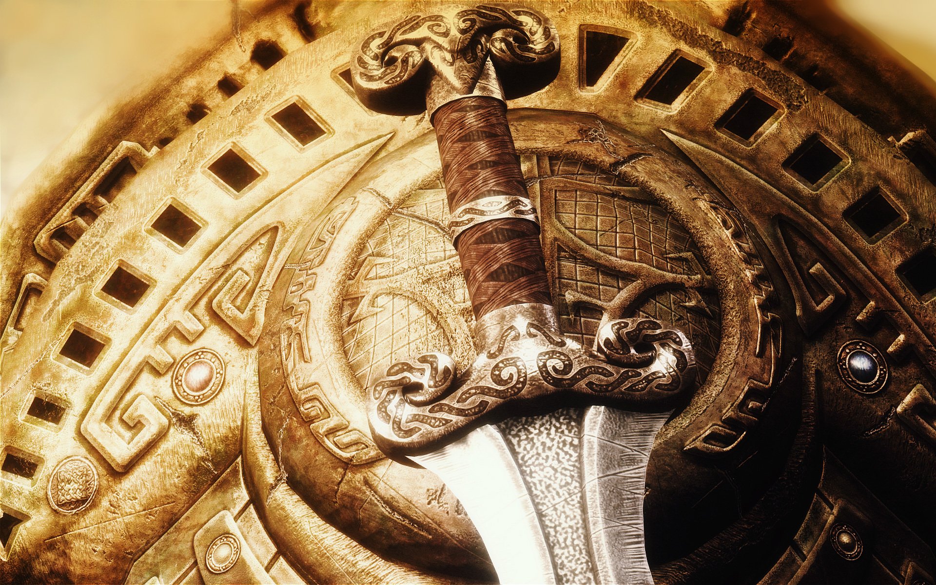 the elder scrolls v skyrim shield sword weapon blade