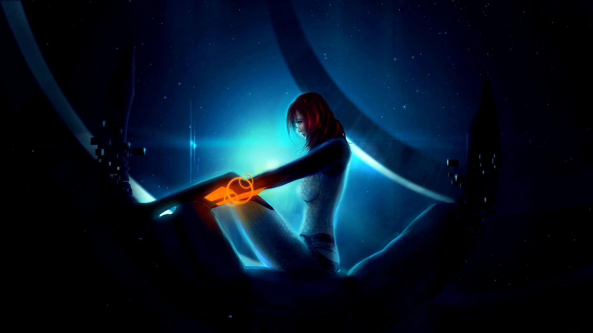 arte blinck mass effect miranda lawson ragazza interfaccia astrazione profilo cerberus