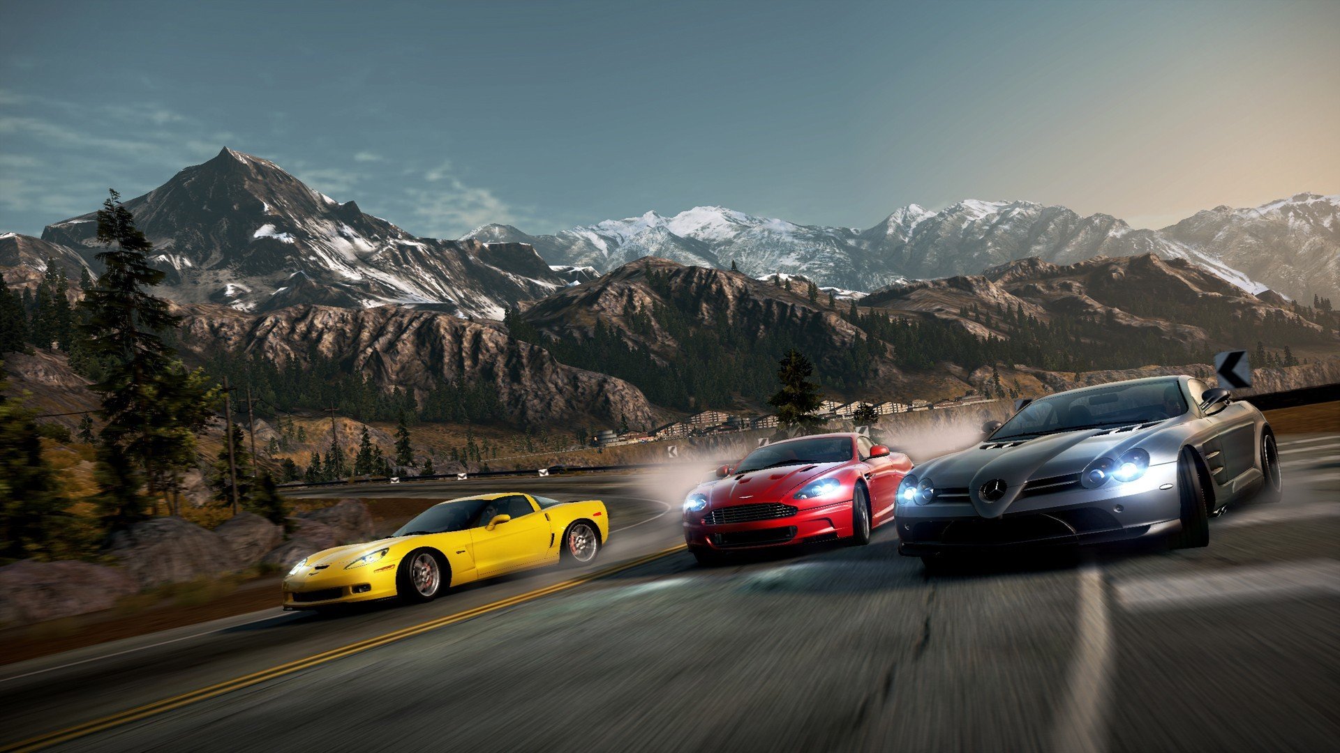 besoin de vitesse poursuite supercars course route virage