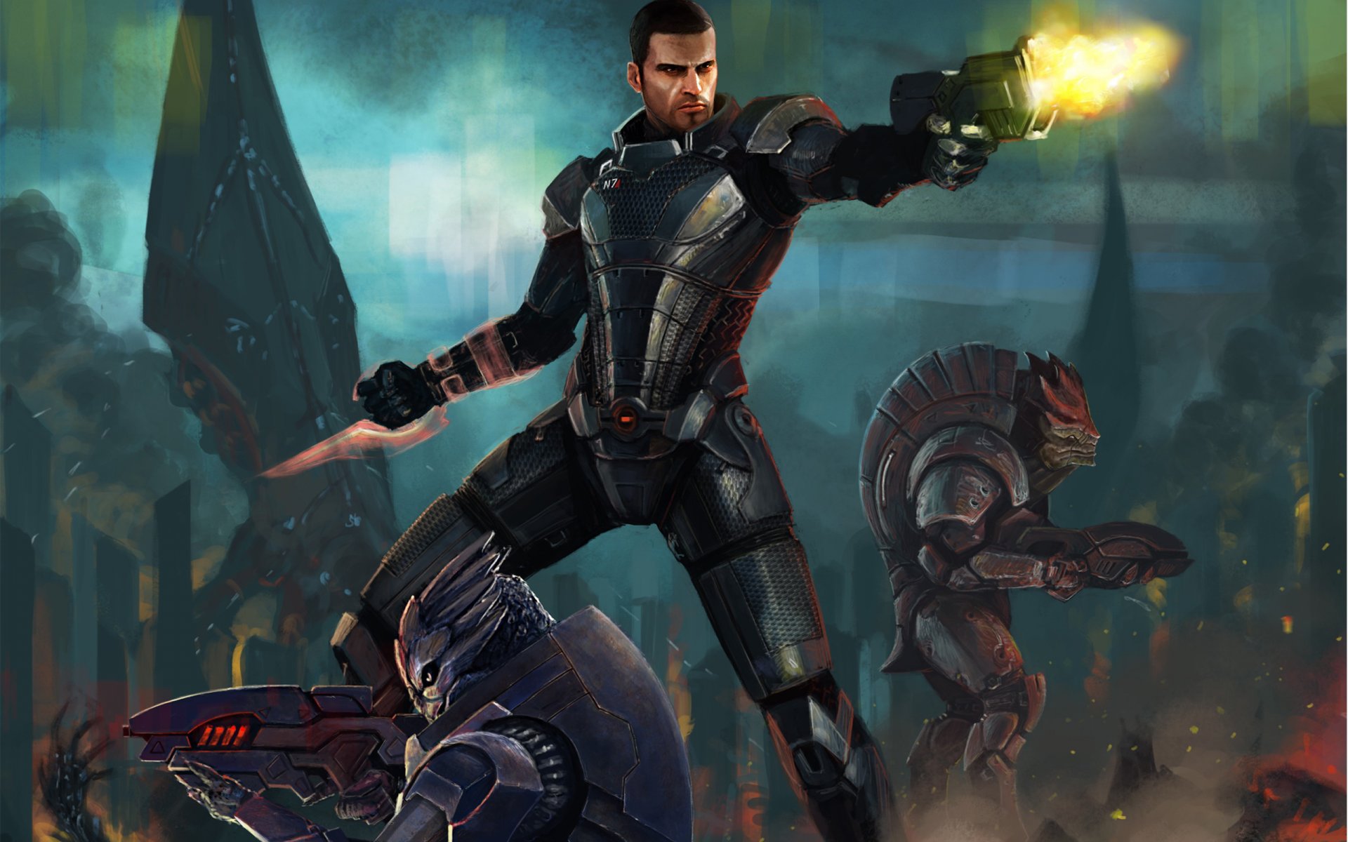 mass effect 3 captain shepard commander shepard ghost spectrum soldiers weapons rifle n7 john sheppard war armor krogan turian art art reaper devastation