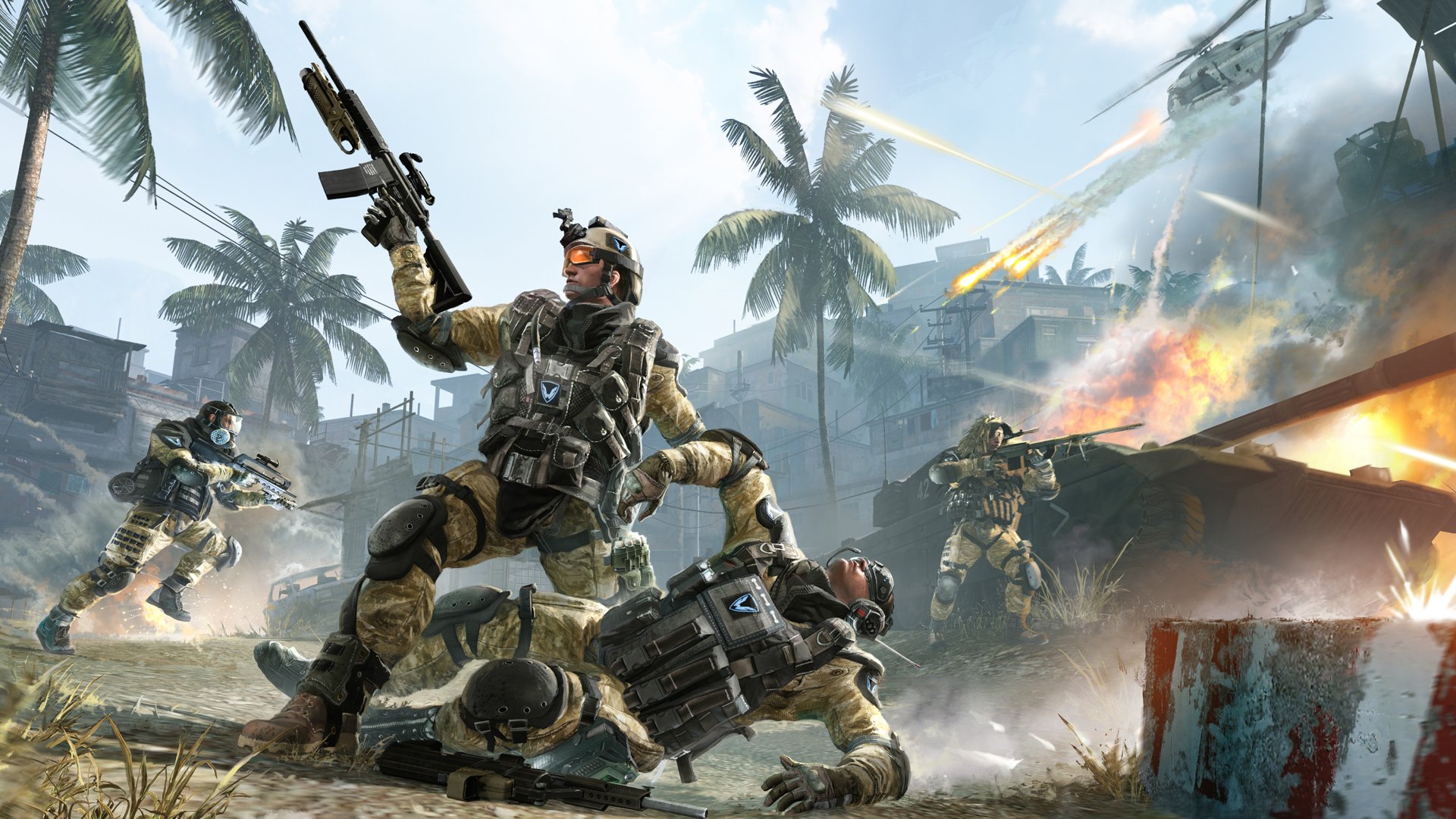 warface солдаты война медик штурмовик снайпер инженер оружие crytek перестрелка бой пальмы танк