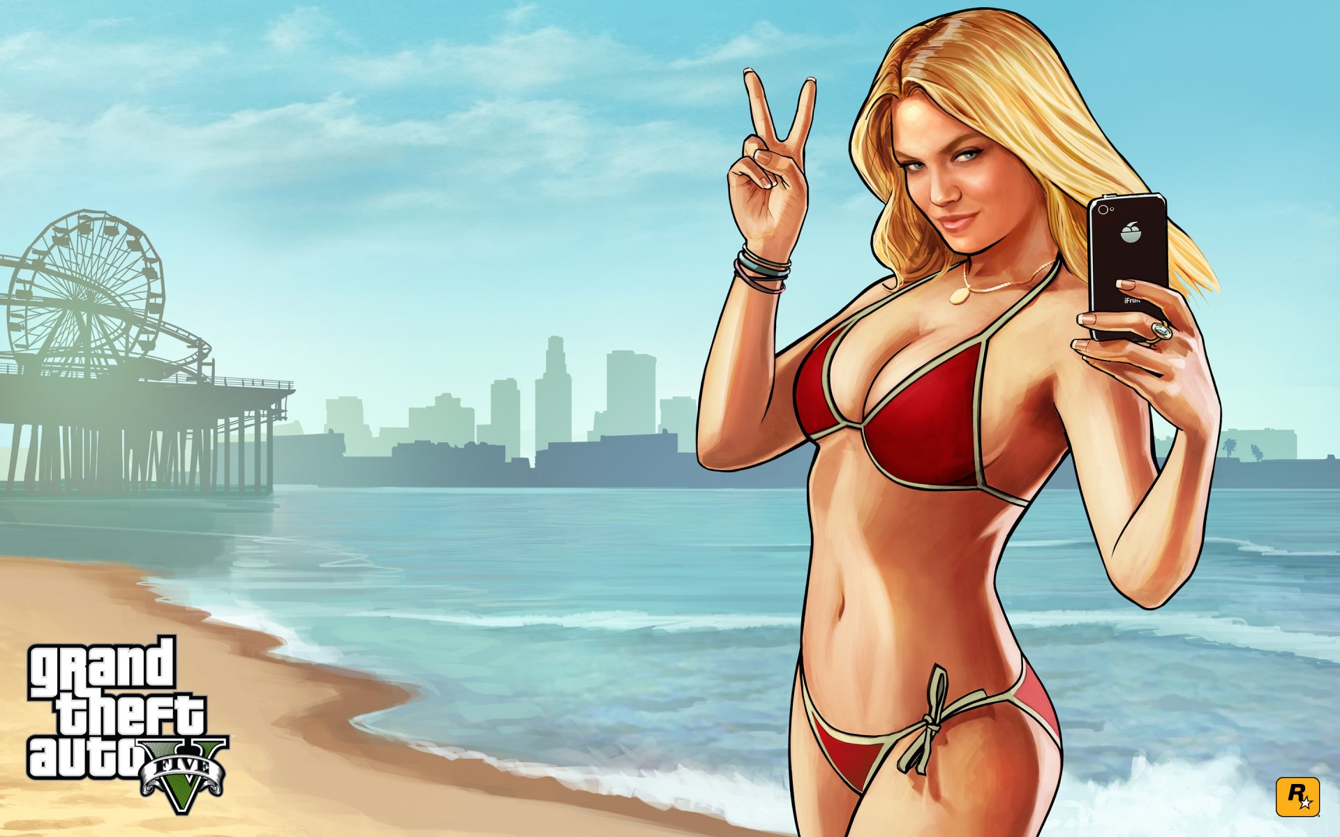 grand theft auto v gta5 mädchen strand los angeles santa maria meer