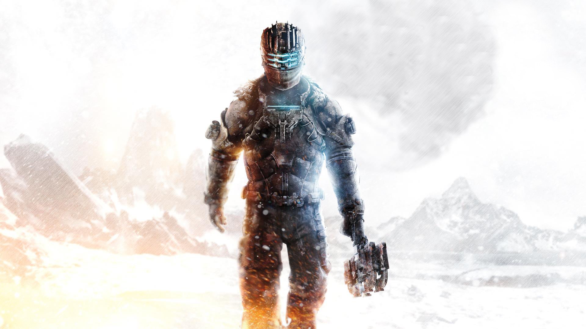 dead space 3 dead space 3 isaac clarke isaac clarke arma taglierina armatura neve montagne tau volanti tau volanti