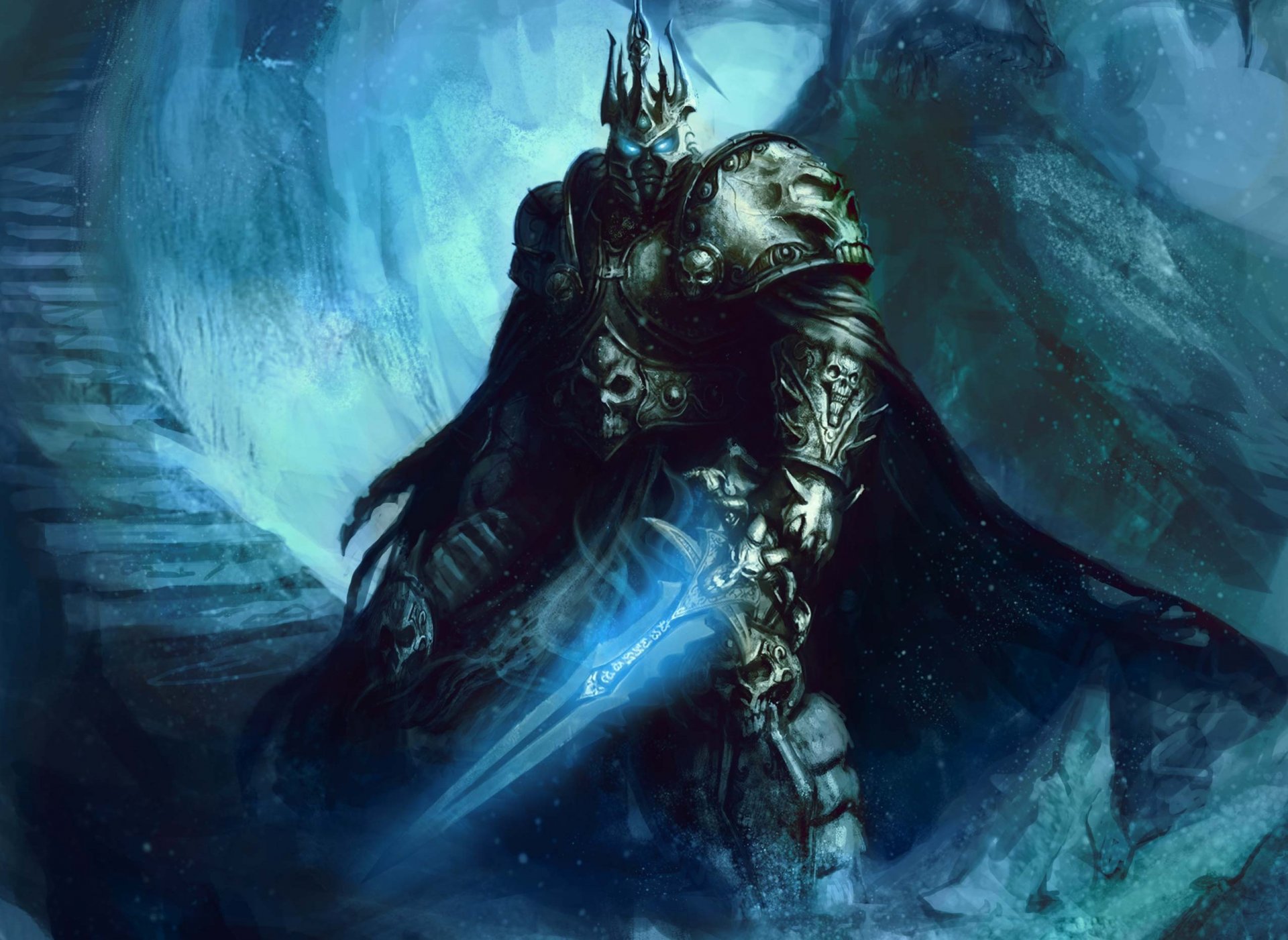 world of warcraft wow fanart lichkönig arthas helm schwert stufen rüstung