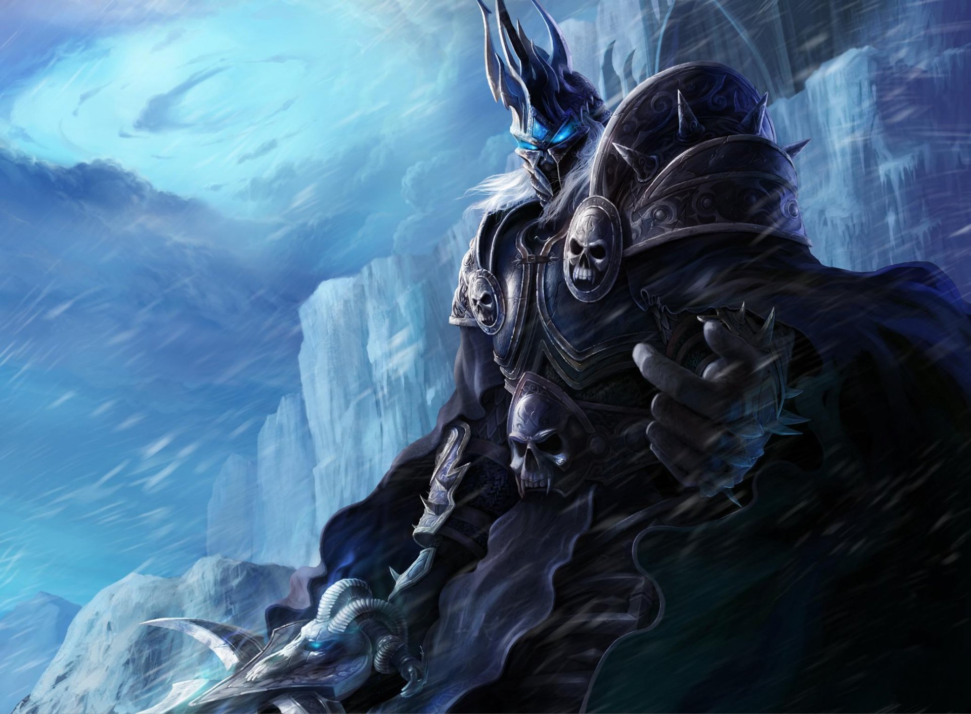warcraft world of warcraft wow lichkönig artas menethyl arthas menethyl lichkönig frosthorn trübsal schwert rüstung northrand eis winter kälte nordend