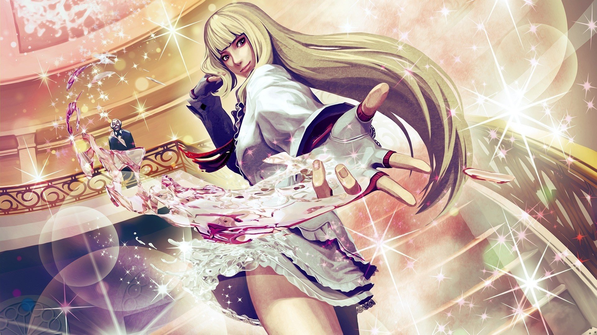 treet fighter x tekken lily roshfor lily rochefort mädchen handschuhe leiter kleid magie