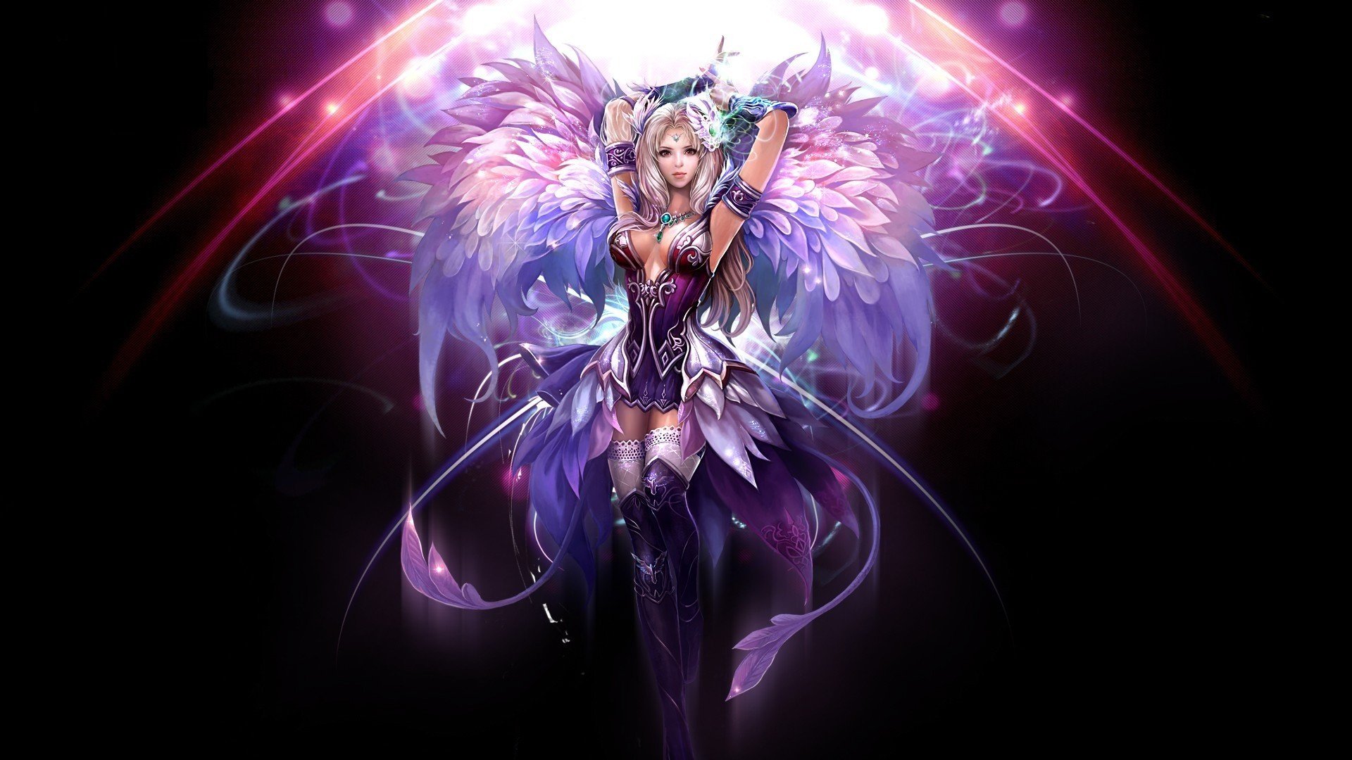 arte mondo perfetto ragazza sfondo scuro ali fantasia