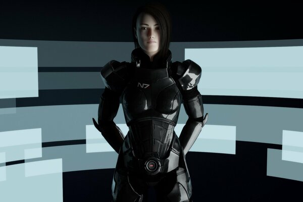 Fan art abstraction of a girl in armor