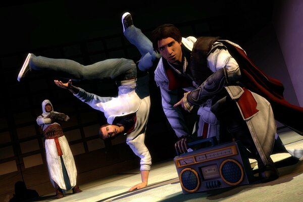 Assin se divertit entre les raids de combat avec l aide de break Dance