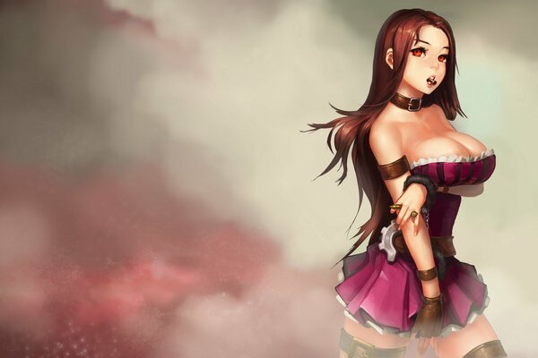 Anime-style girl in a bardic dress