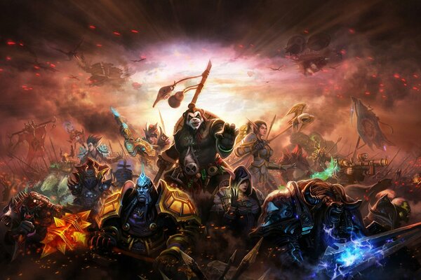 Personnages de World of warcraft avec des armes