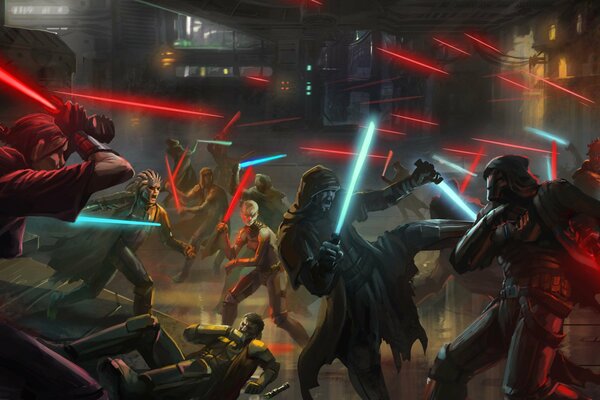 Battaglia con la spada di Star Wars
