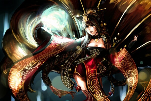 La reine des elfes dans son monde magique