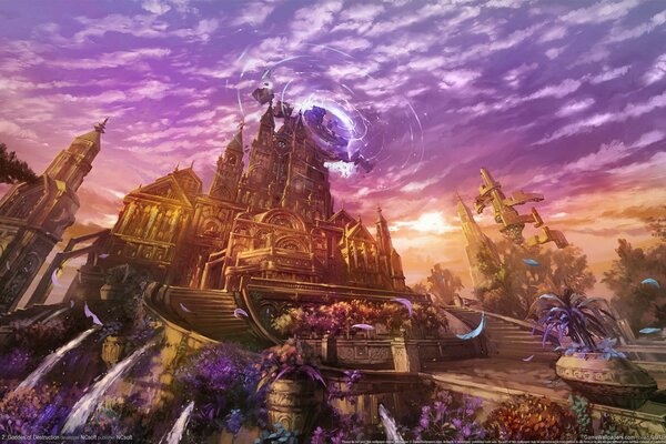 Colorful palace from the game lineage 2