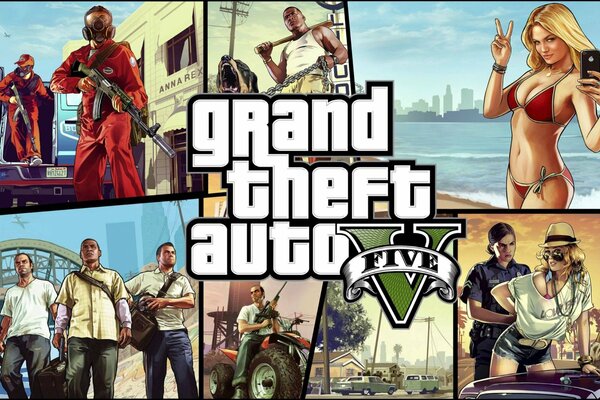 Screensaver for the GTA 5 game with girls