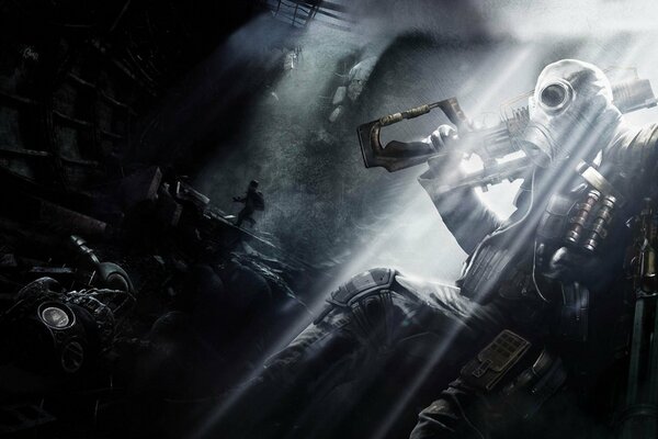 L uomo in maschera antigas nel gioco last light
