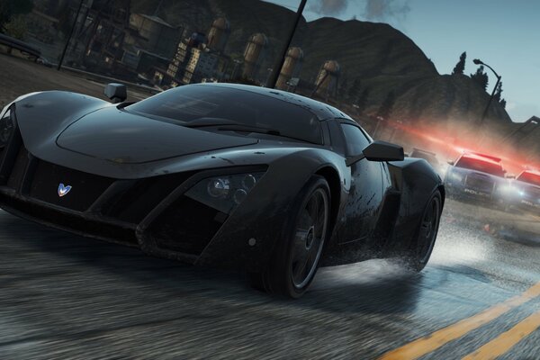 Black Marussia b2 s éloigne de la poursuite