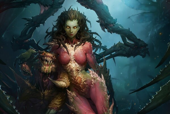 Starcraft Sarah Kerrigan chica monstruos alas