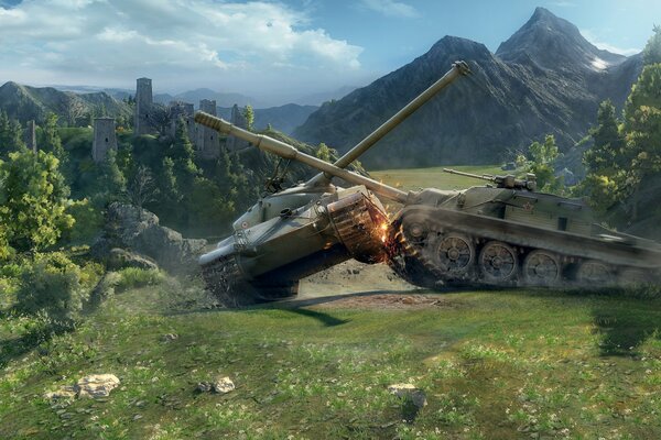 Clash of tanks in the wot game