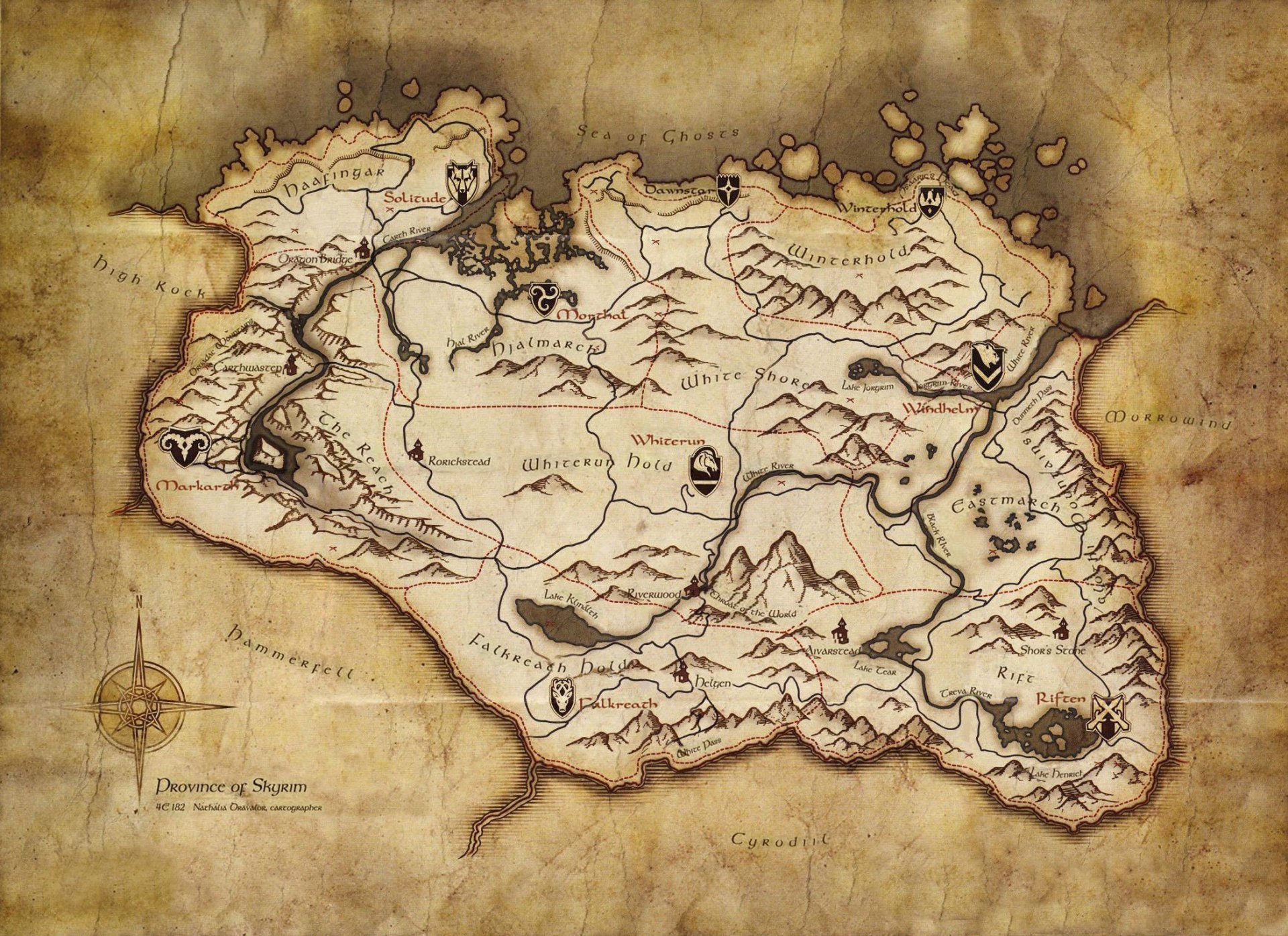 the elder scrolls v skyrim mappa carta vecchio