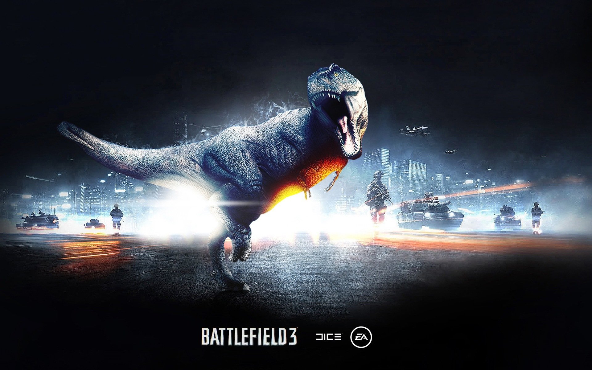 battlefield 3 dinosaurier brüllen eidechse