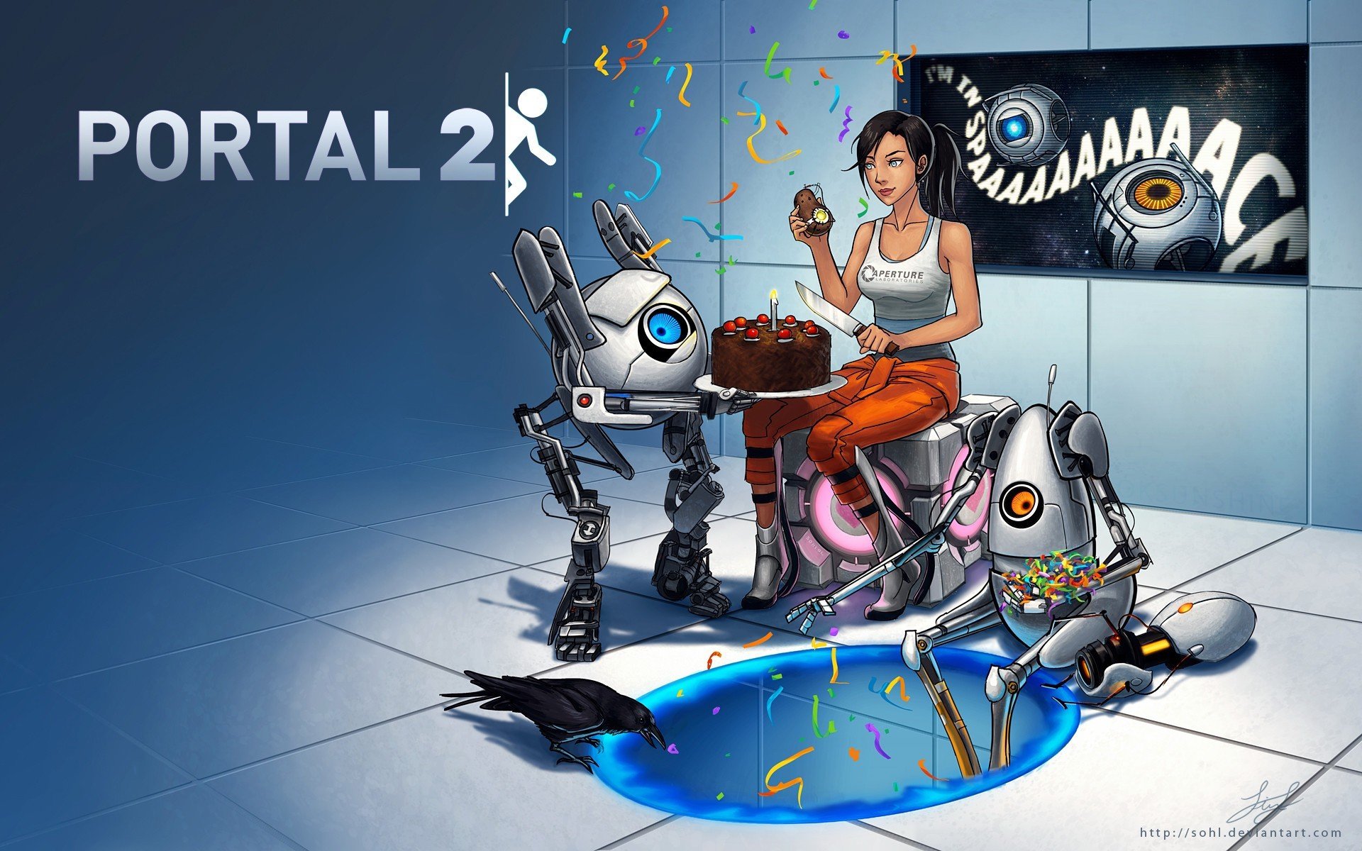 portal kuchen kuchen krähe urlaub portal gun glados würfel würfel whitley glados spiel