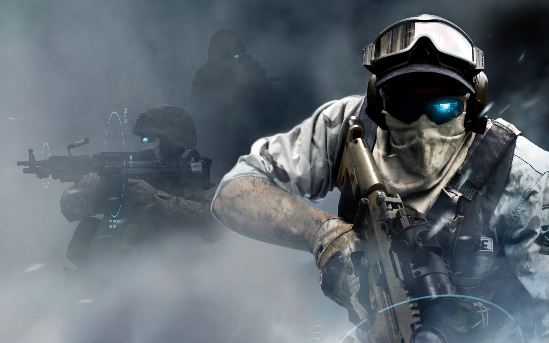 tom clancy ghost recon soldato futuro fumo squadra soldati guerra futuro mitragliatrice mitragliatrice occhiali