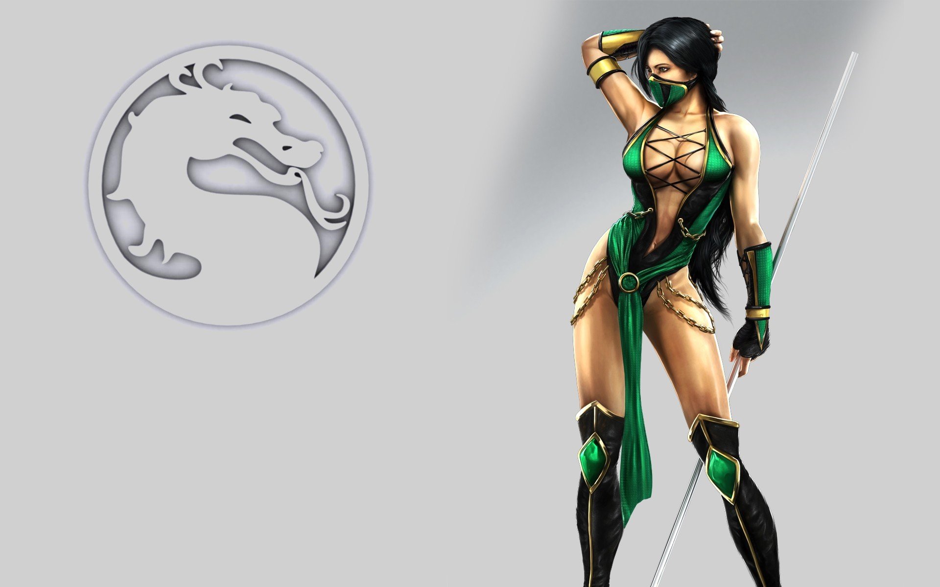 mk mortal kombat ragazza segno corpo palo