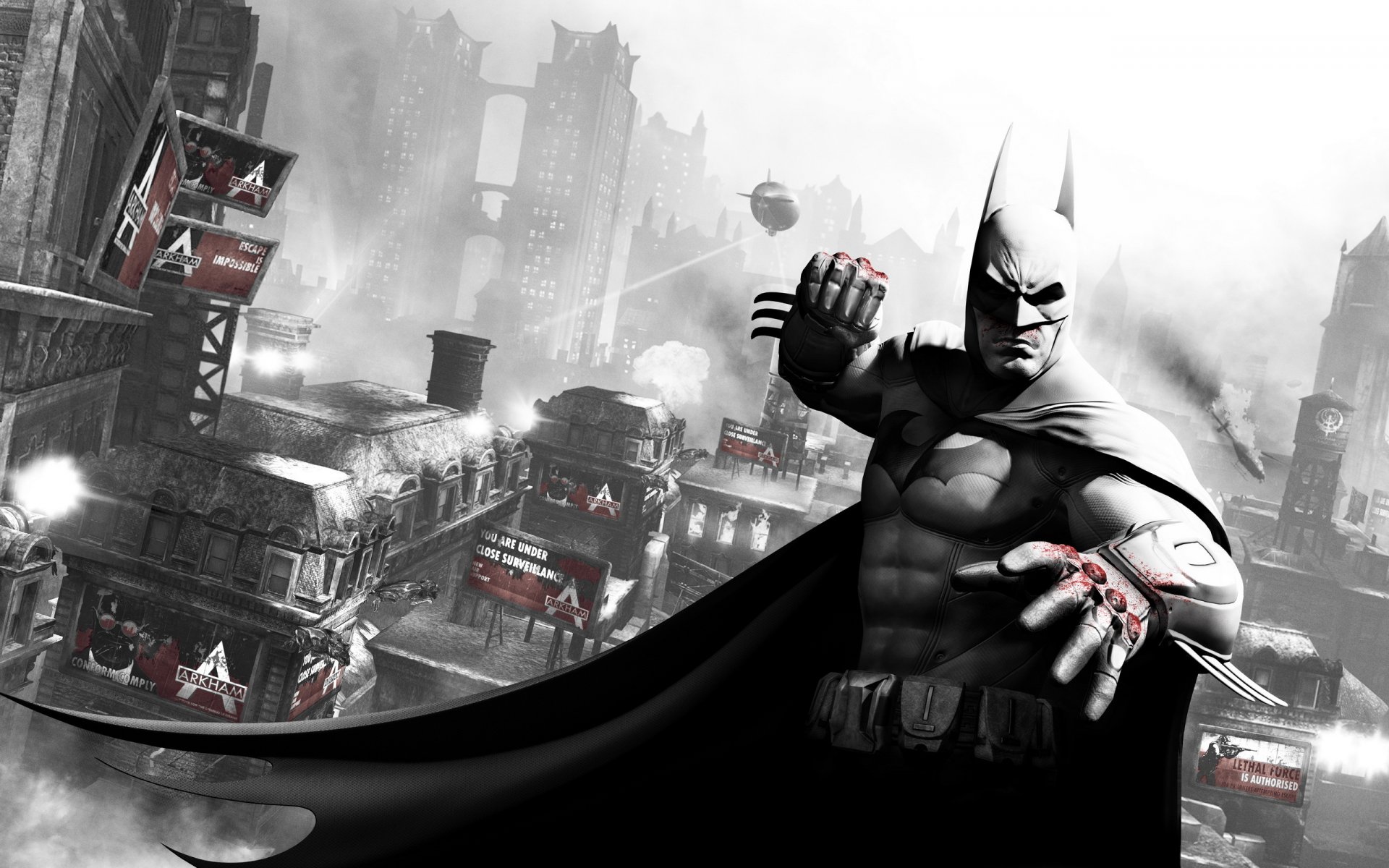 batman arkham city stadt faust blut gotham luftschiff