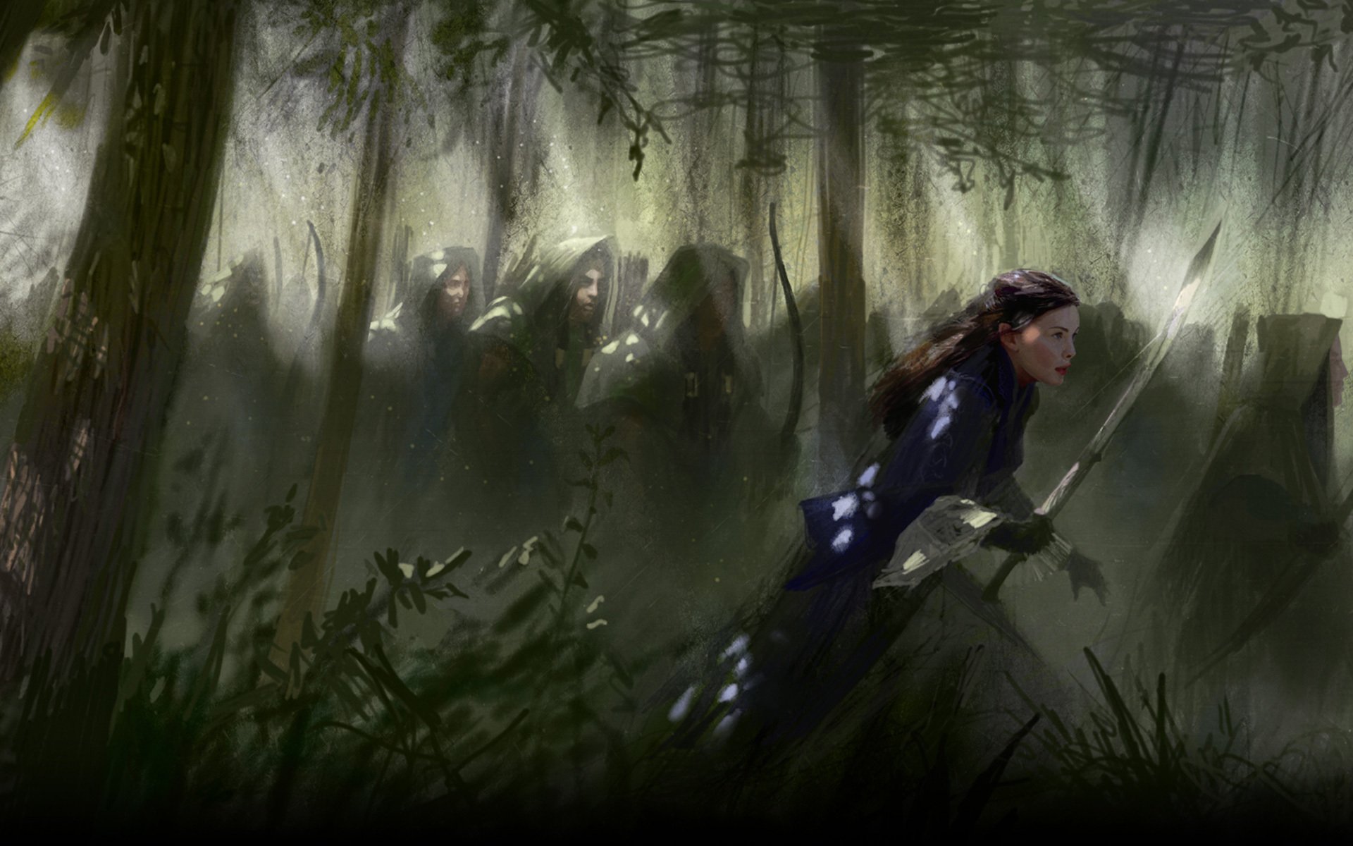 art the lord of the rings the battle for middle-earth ii forest elves arwen girl sword archers torment coat hood