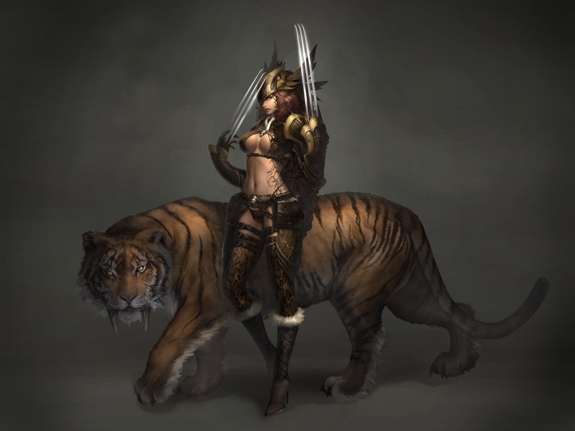 atlantica online girl weapon tiger sabretooth art tattoo