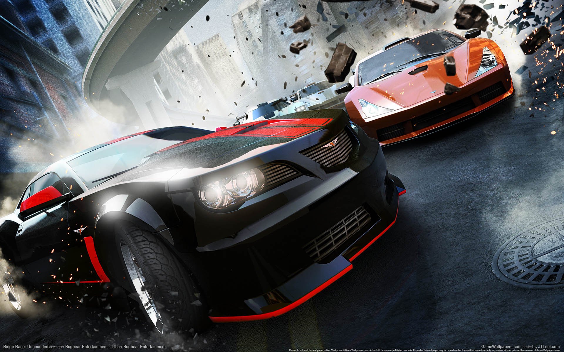 ridge racer unbounded machinery race town stones speed