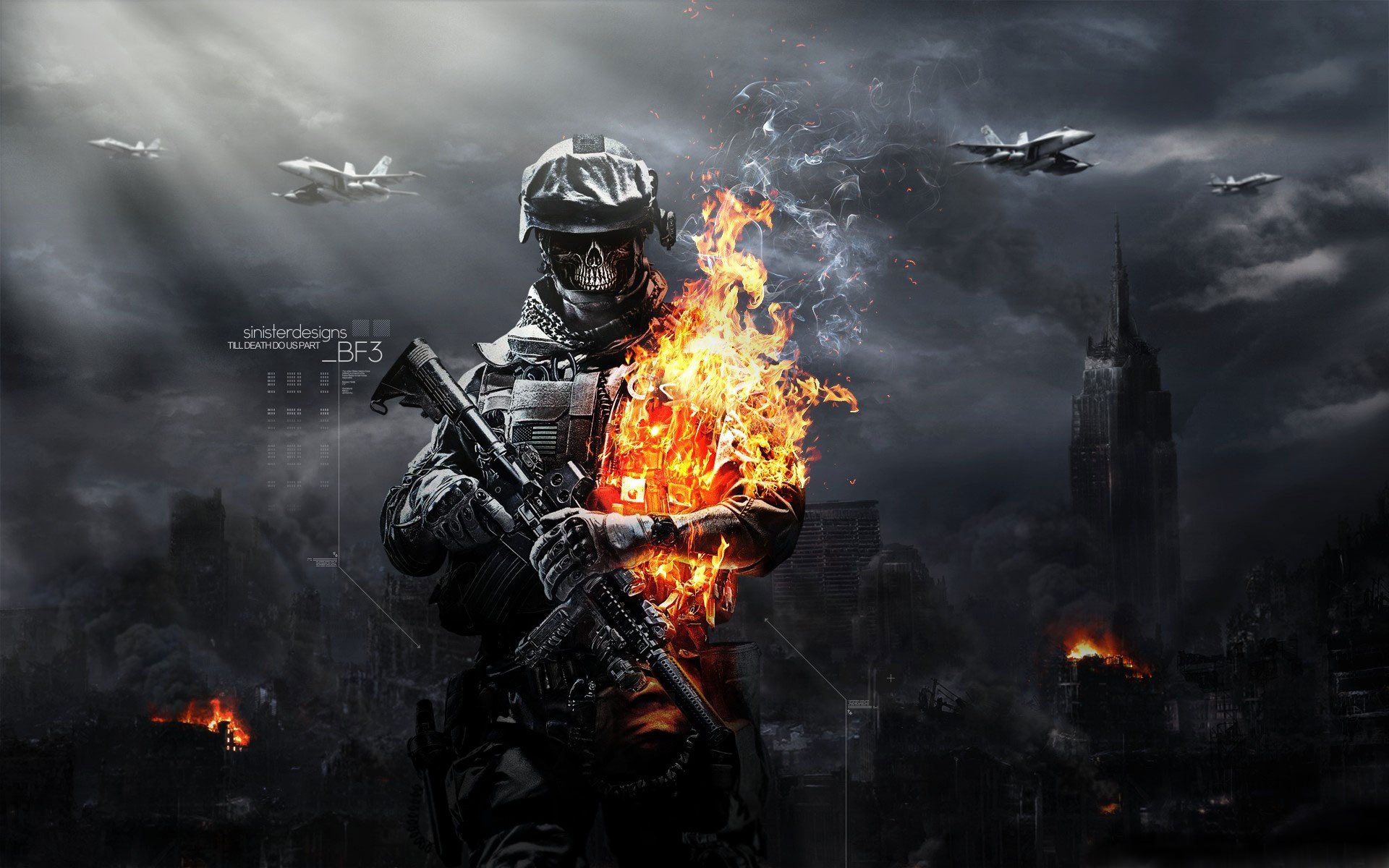 battlefield 3 zombie żołnierz zombie ogień