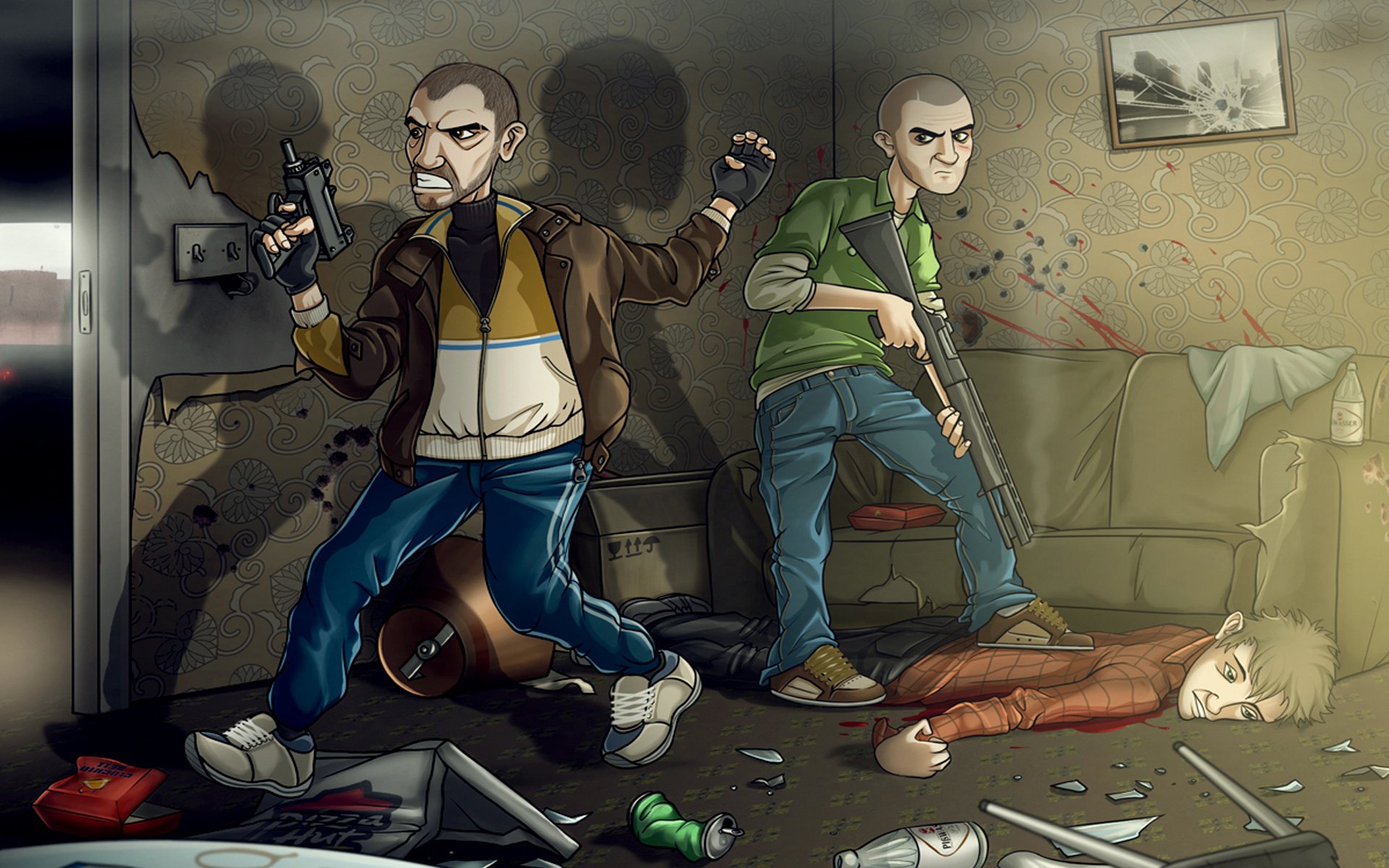 grand theft auto iv niko bellick Niko Bellic patrick packie McReary patrick packie McReary shotgun automatic