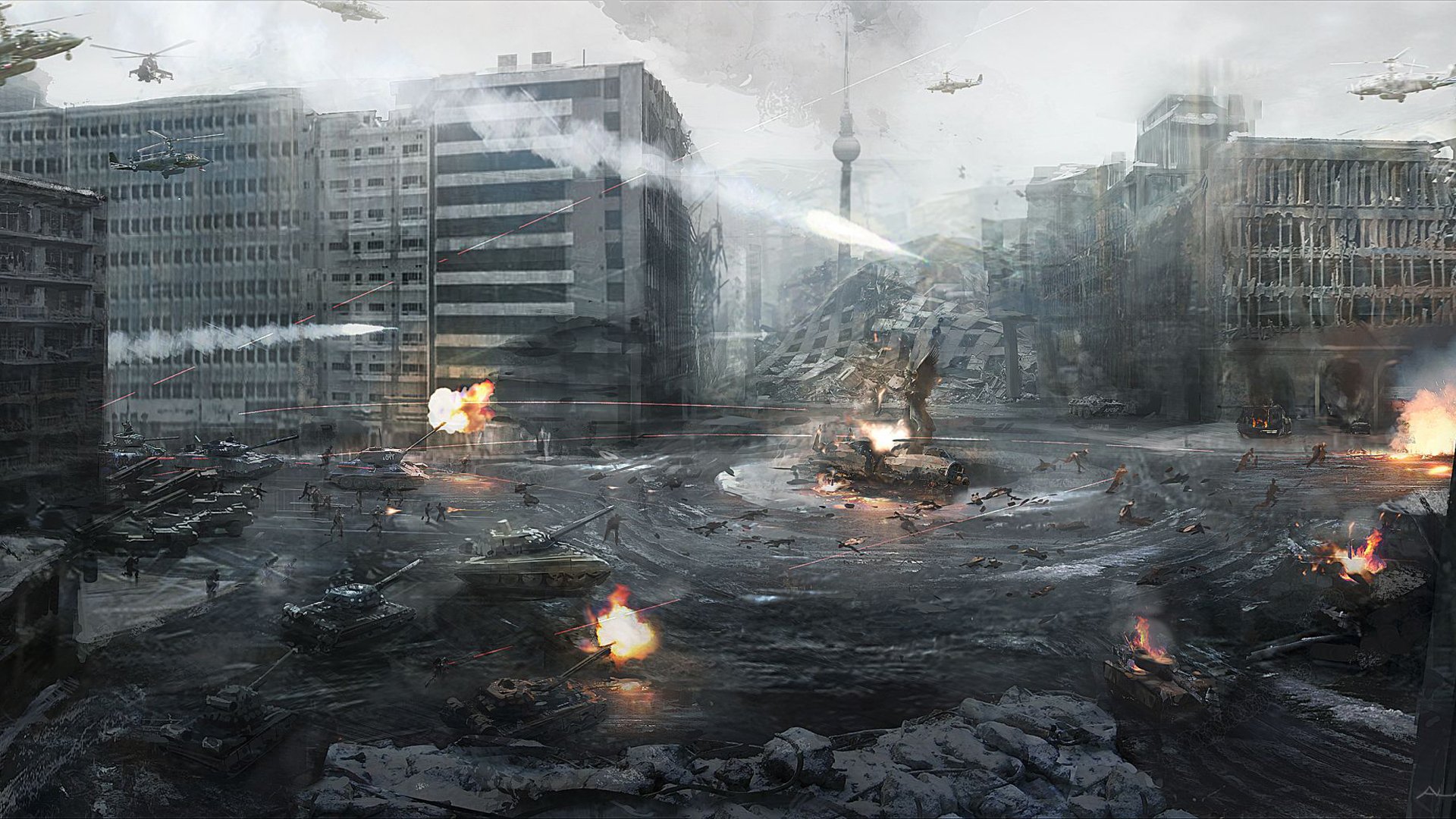 call of duty modern warfare 3 ciudad berlín alemania guerra helicópteros tanques tercera guerra mundial