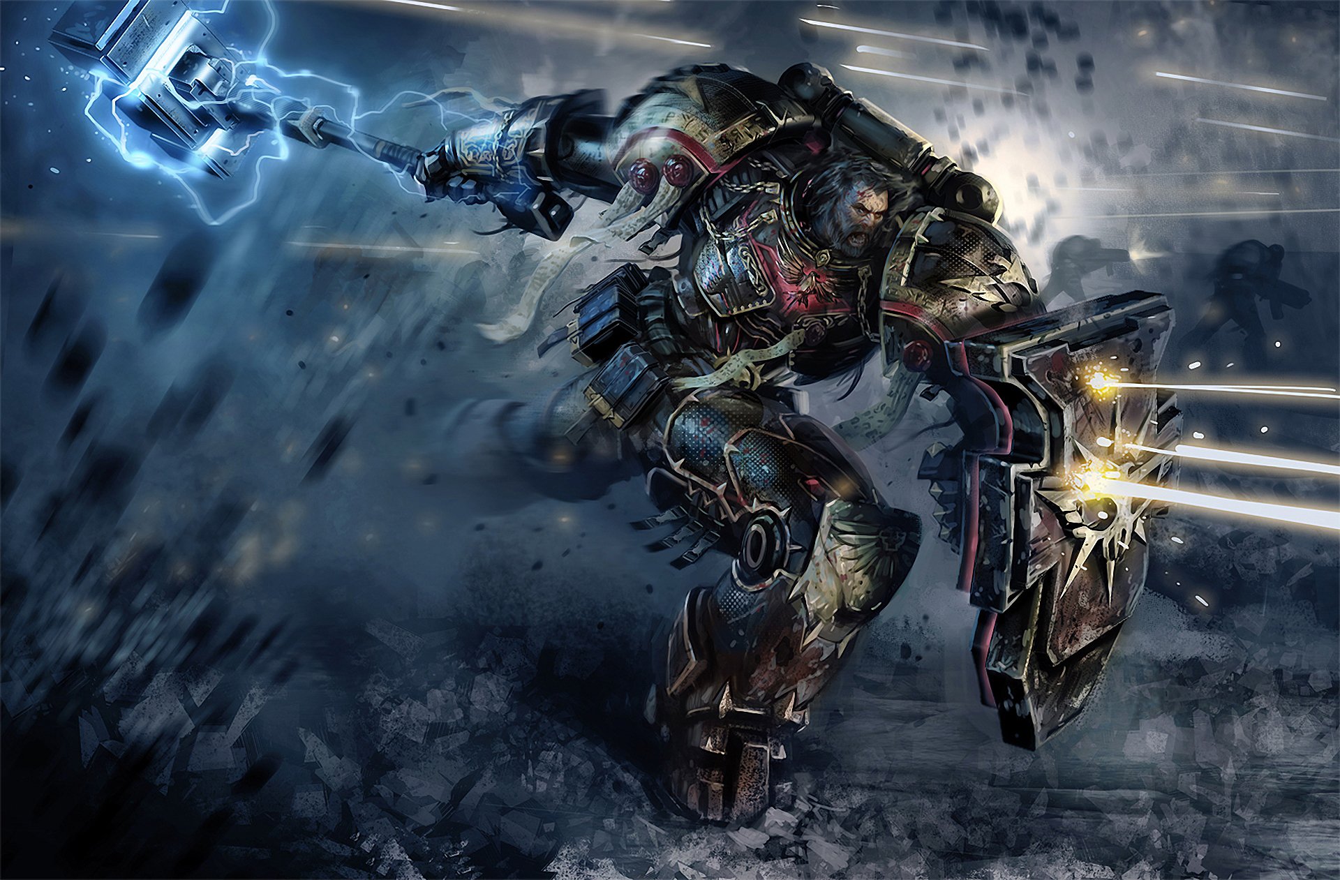 warhammer space marine guerriero attacco colpi