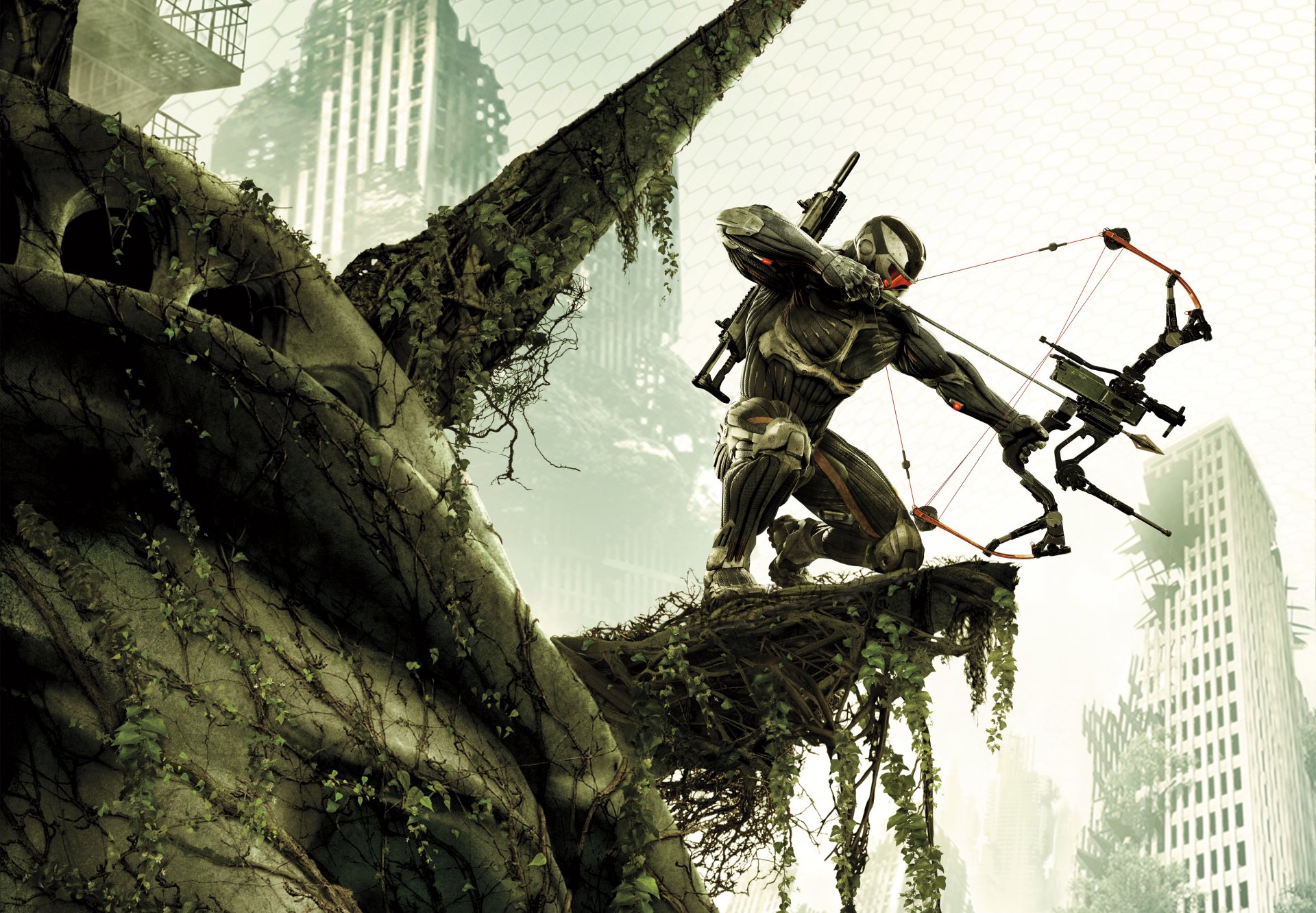 crysis 3 crytek arco flecha arma ametralladora soldado devastación casa hojas nanotraje nueva york estatua de la libertad